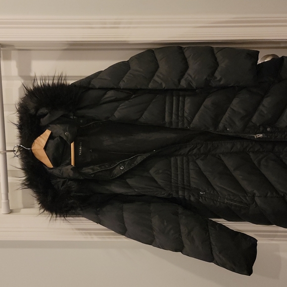 Talbots downed puffer coat. Black, faux fur lining removable.XL - Picture 6 of 8